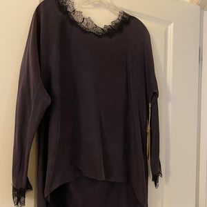 NWT GO Silk Haze Lace Blouse Size: M
